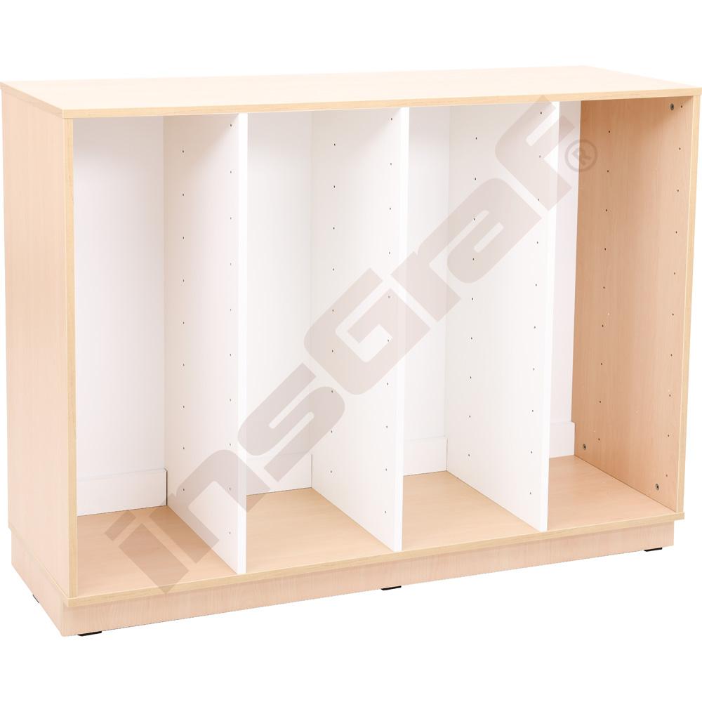 Quadro - skříňka M+ na plastové zásobníky - 4 sloupy, světlý javor 