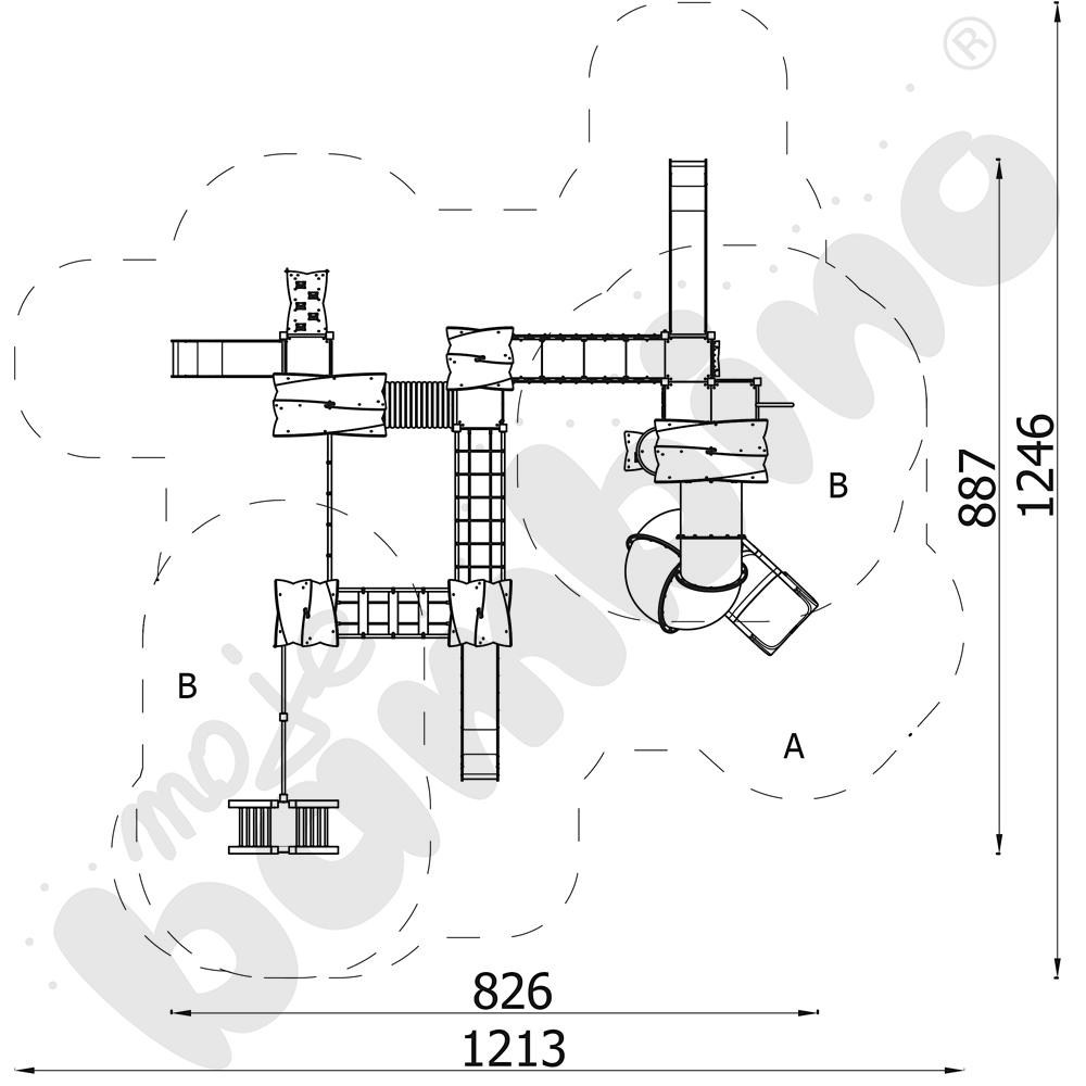 Zestaw Urbi 15, słupy metalowe A