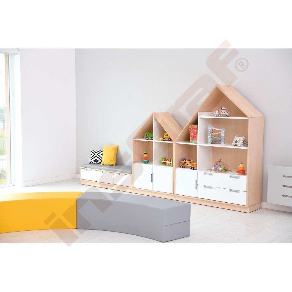 Quadro - skříňka-domeček se 2 policemi, světlý javor