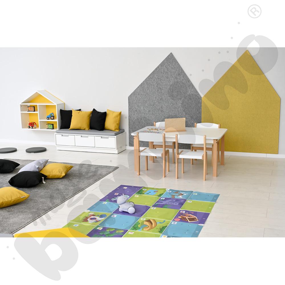 Quadro - szafka-ławeczka 3 - szary materac - biała