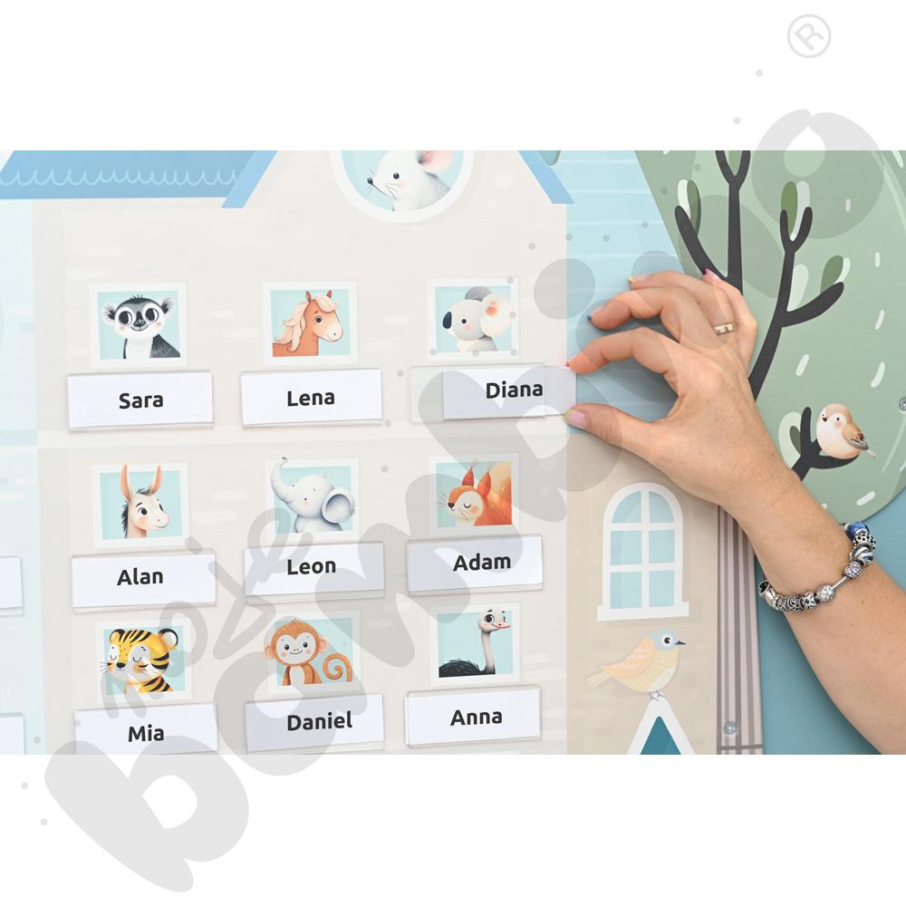 Domek Fauna z listą obecności