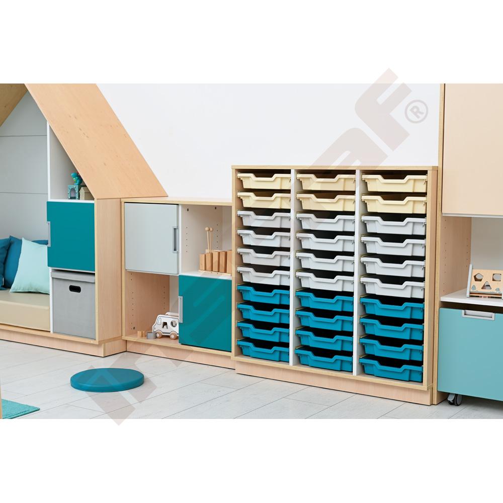 Quadro - skříňka M+ na plastové zásobníky - se 2 předěly 