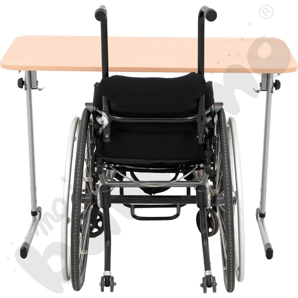 Stół T pochyły 100x50 rozm. 5-6, 1-os., stelaż aluminium, blat buk, obrzeże ABS, narożniki zaokrąglone