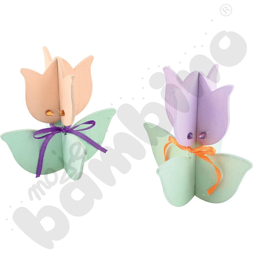 Drewniane tulipany, 12 szt.