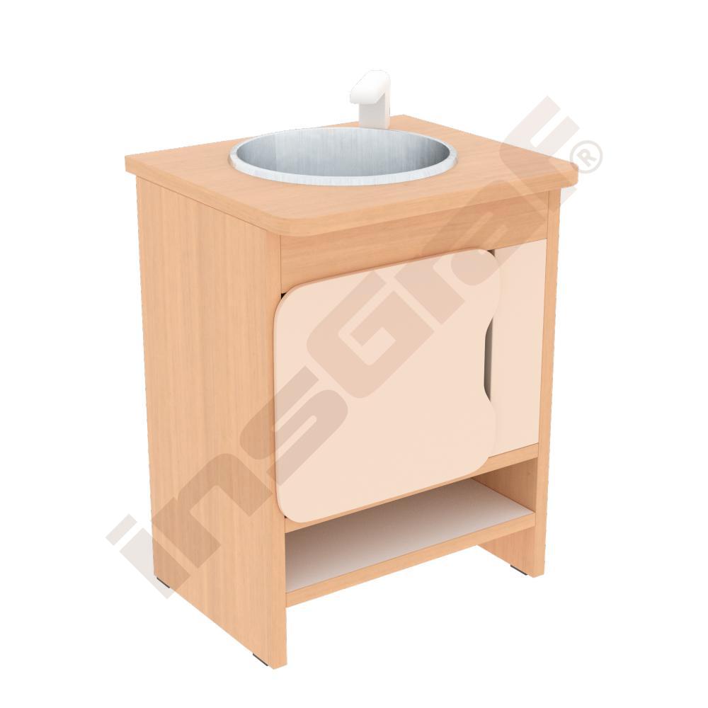 Kuchyňka Quadro - skříňka s dřezem, javor, béžová dvířka 