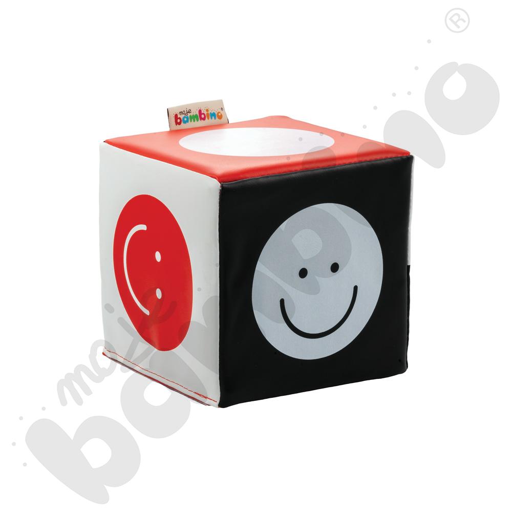 Kostka kontrastowa biało-czarno-czerwona