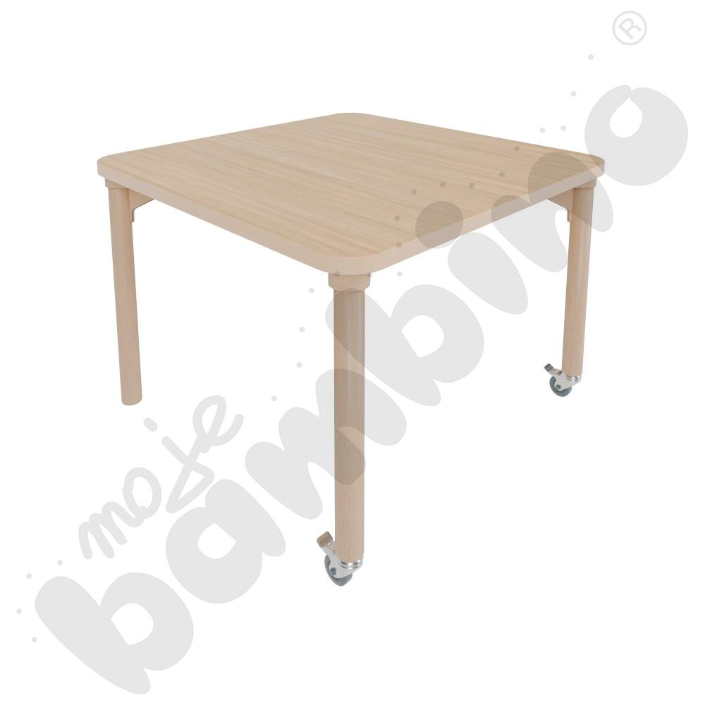 Stół Marcus 120 x 60 cm, rozm. 4, nogi drewniane brzozowe z 2 kółkami, blat klon, obrzeże ABS
