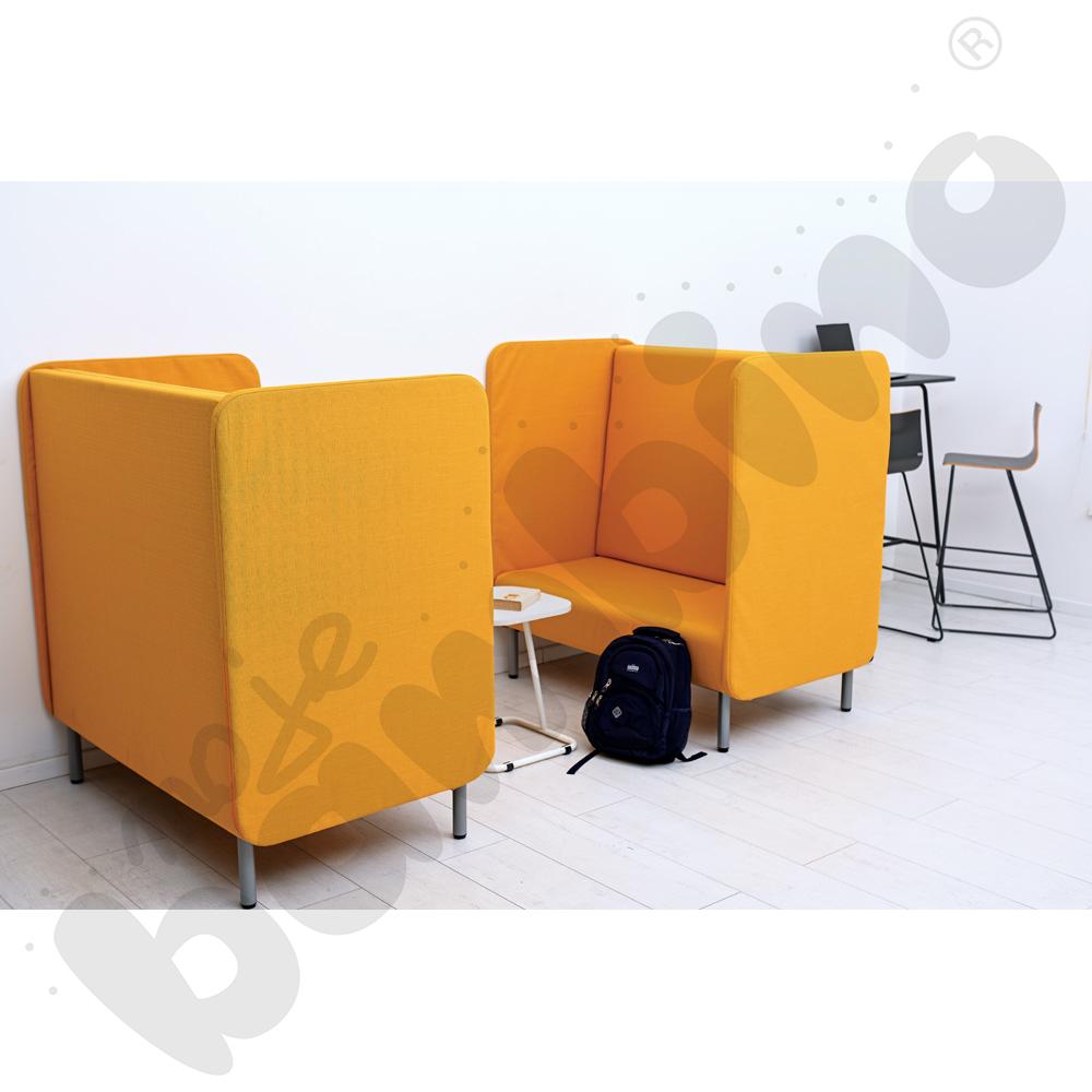 Fotel Inflamea 1 z wysokim oparciem, 2-os. - musztardowy