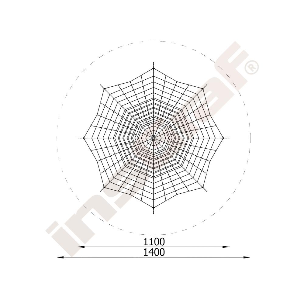 Seil-Pyramide, 8-eckig, schwarz-grau
