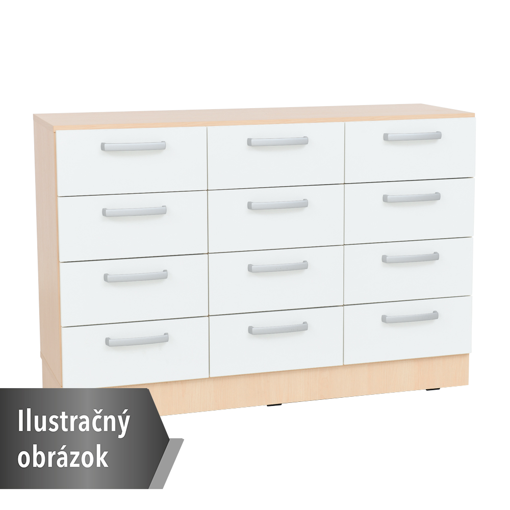 Regál Grande M hlboký na 12 zásuviek - biela 