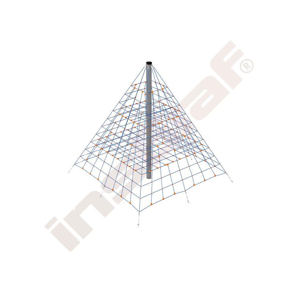 Seil-Pyramide, groß, blau-orange