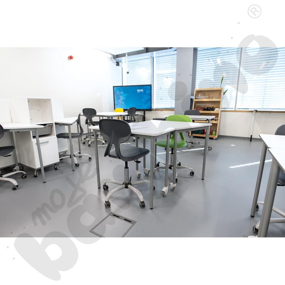 Krzesło Colores obrotowe na kółkach z regulacją wysokości - szare