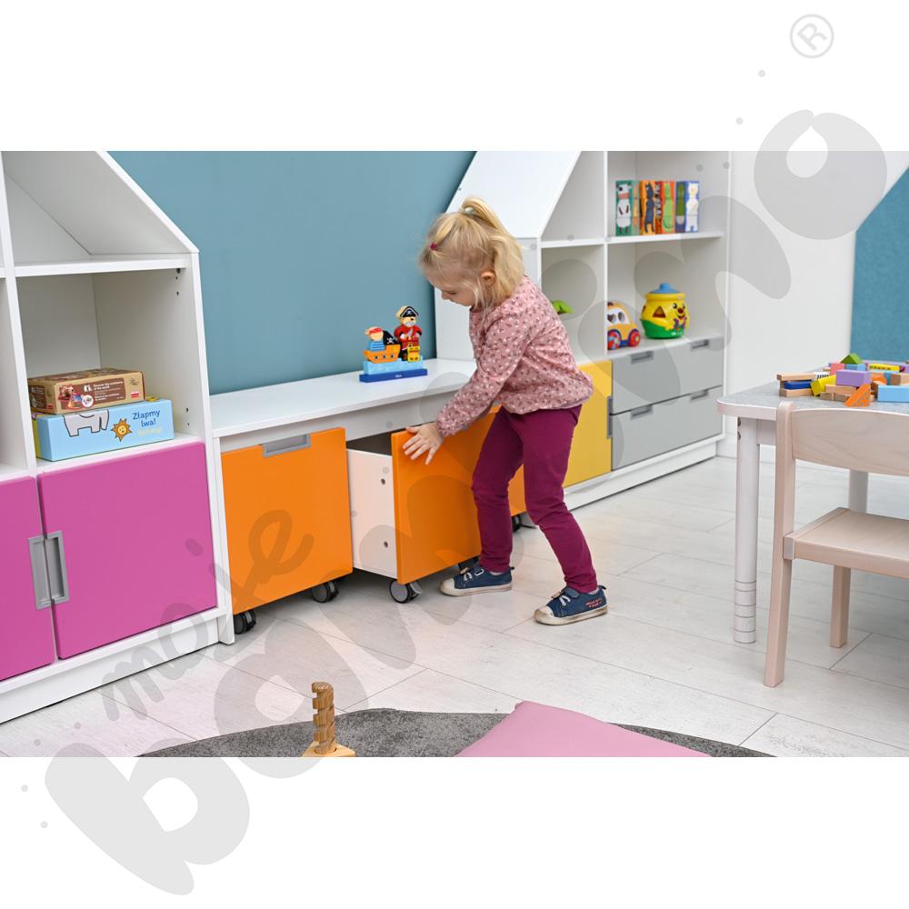 Quadro - ławeczka na 3 małe skrzynie, biała