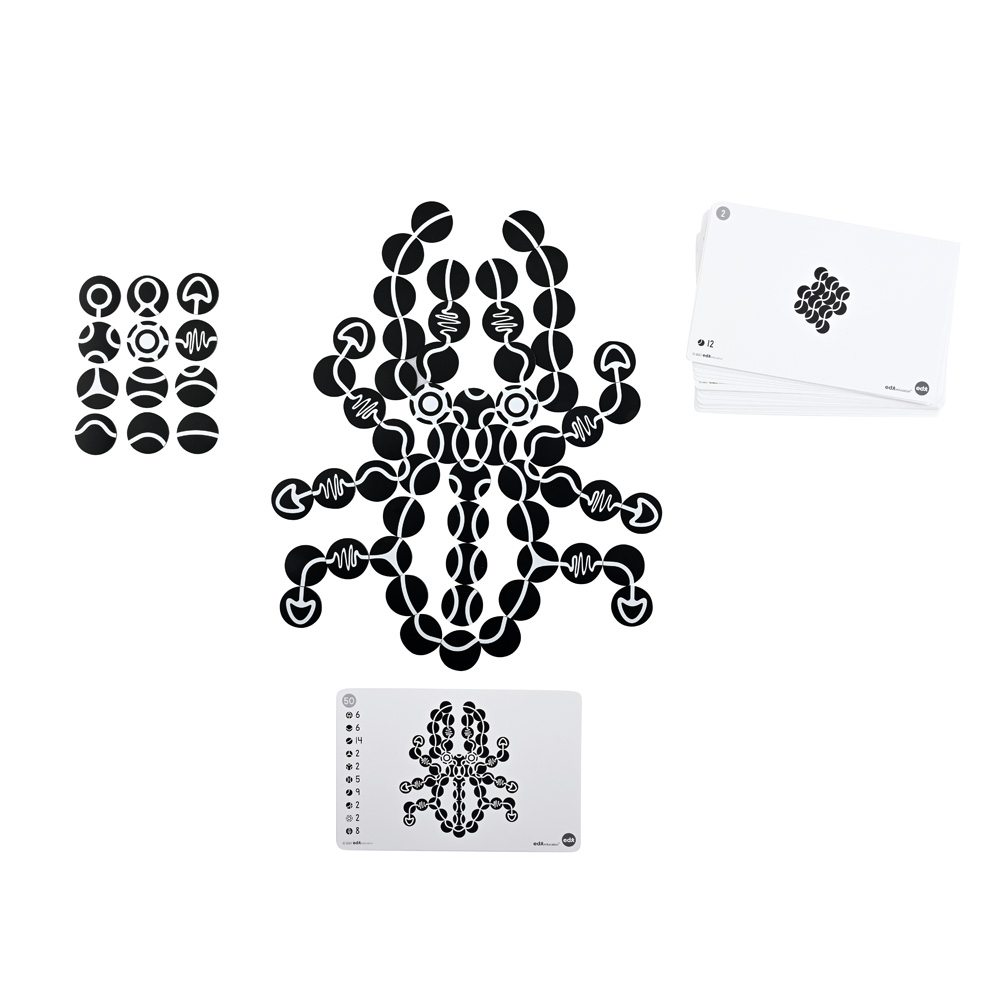 Magnetické puzzle s kartičkami s úlohami - abstrakty