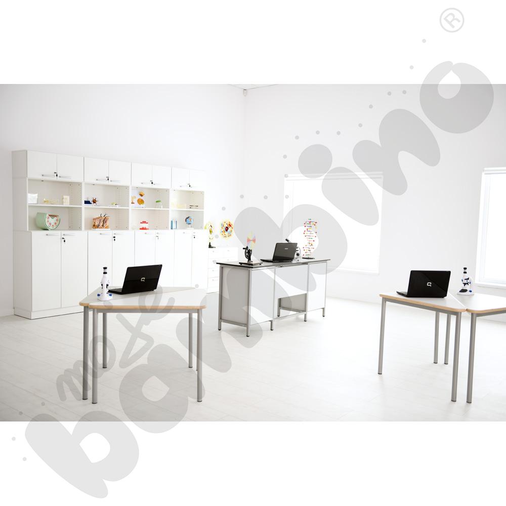 Stół Mila trójkątny 80x80x108, blat HPL biały, narożniki zaokrąglone, rozm. 6