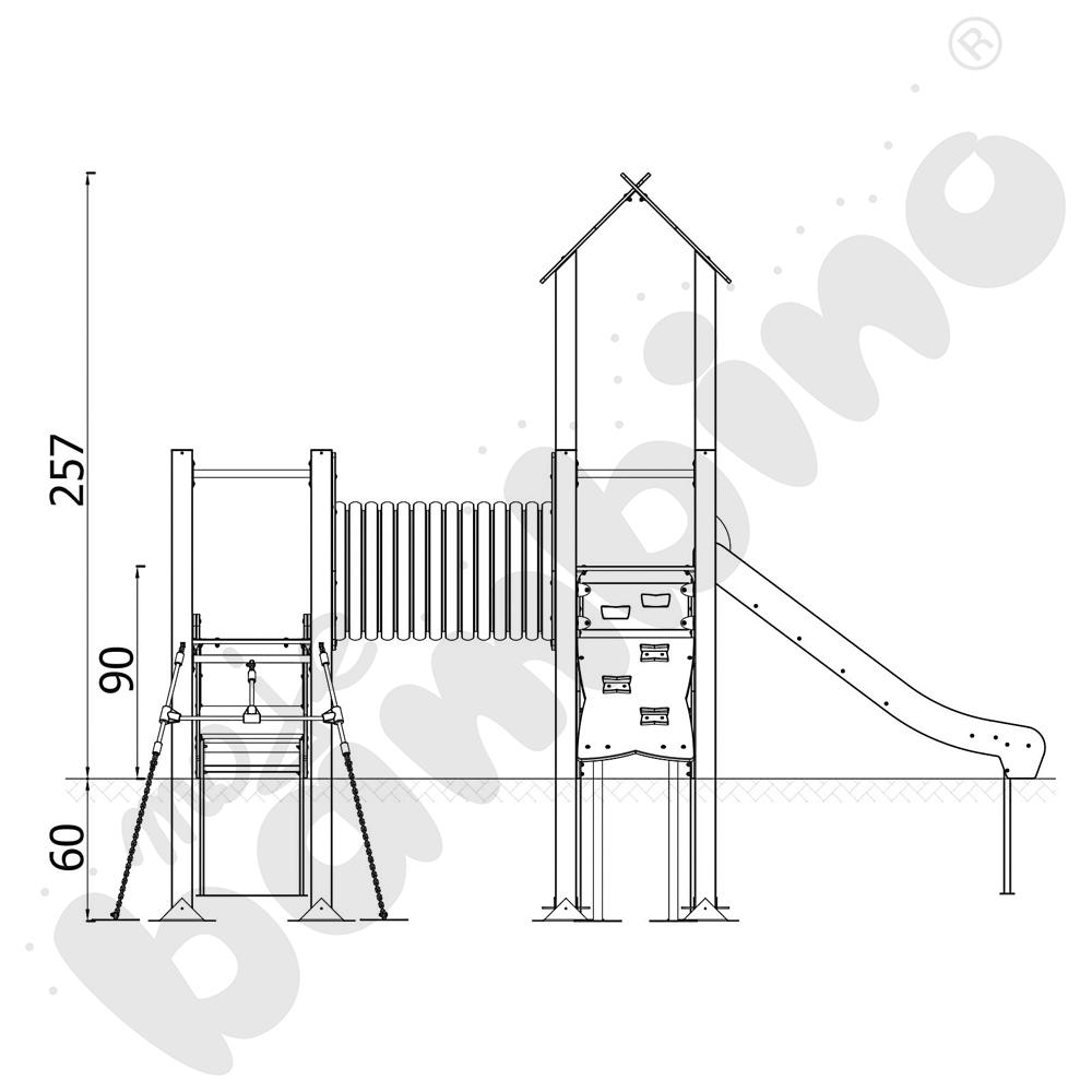 Zestaw Urbi 5, słupy metalowe B