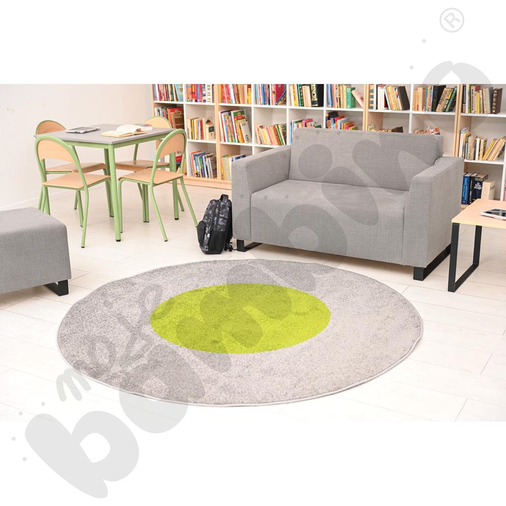 Dywan okrągły o śr. 2 m - szaro-zielony