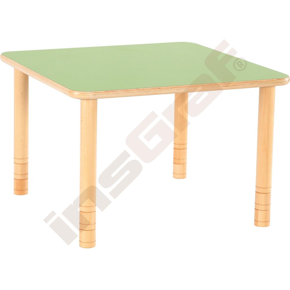Čtvercový stůl Flexi - zelený - reg. výšky 40 - 58 cm - k židlím 21-35 cm 