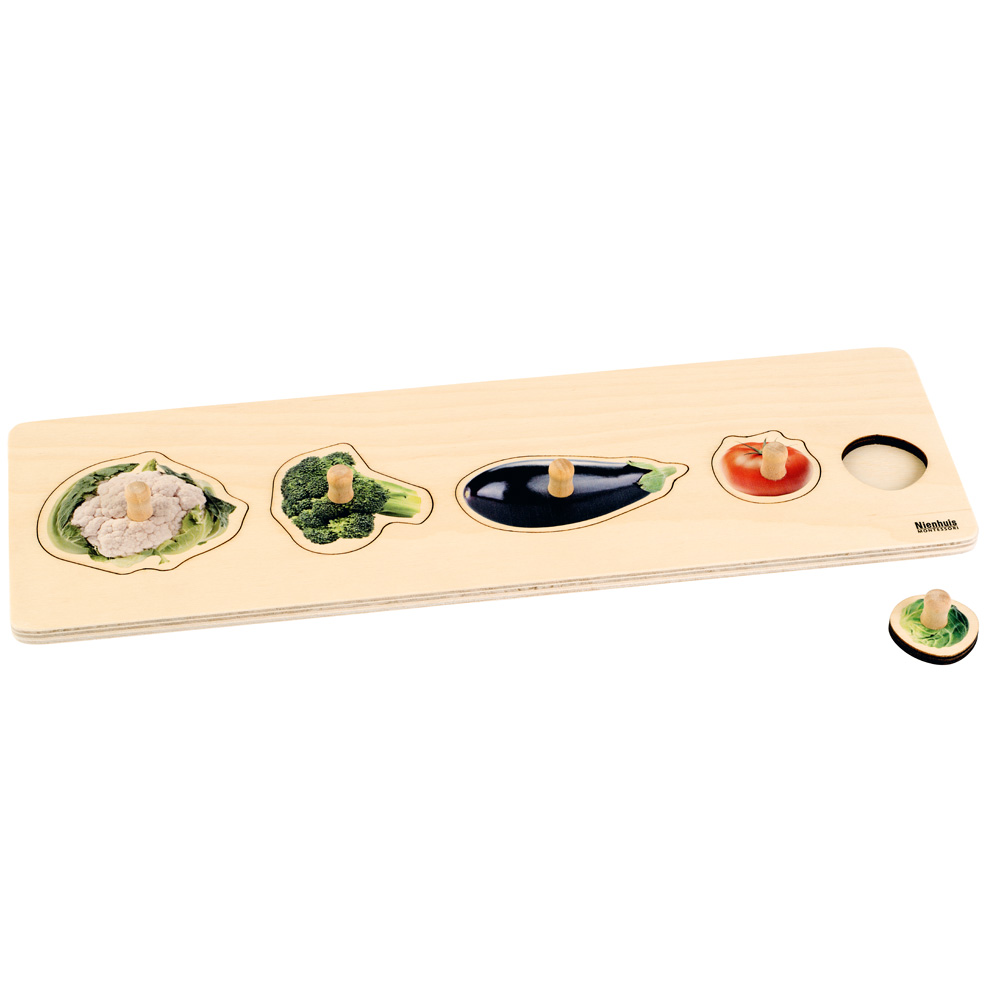 Puzzle pre najmenších - Montessori - 5 druhov zeleniny
