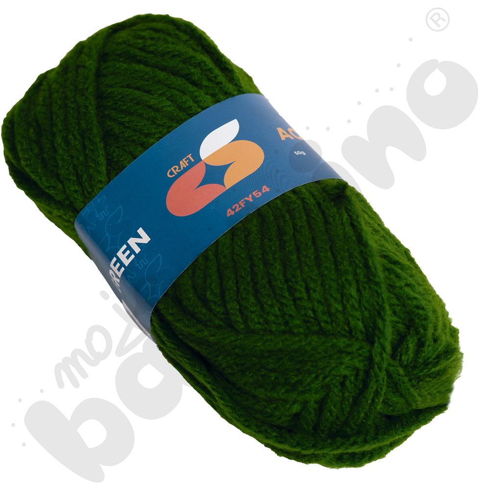 Włóczka akrylowa zielona, 50 g