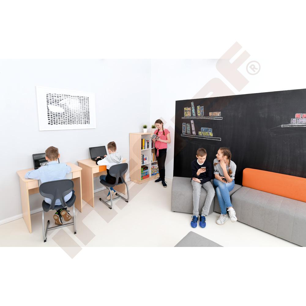 Quadro - psací stůl se širokou zásuvkou - šedý  