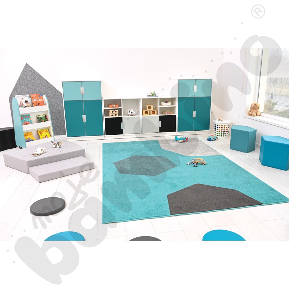 Dywan Sześciokąty, turkusowy, 2 x 3 m