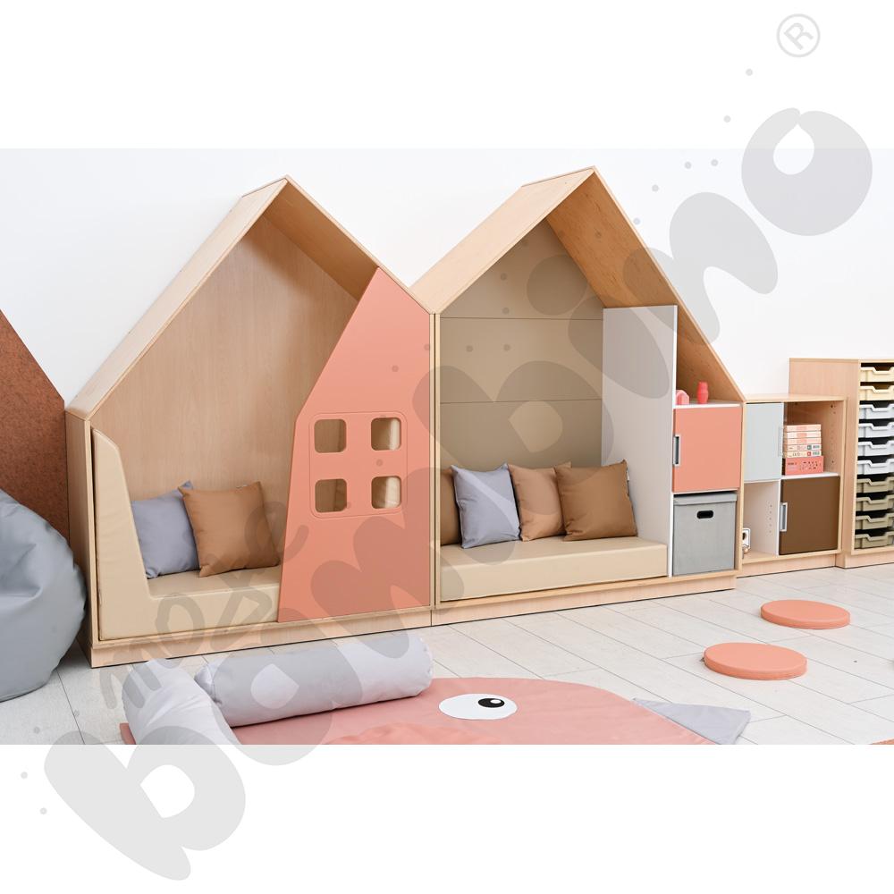 Quadro - szafka-domek - łososiowa, skrzynia klon jasny