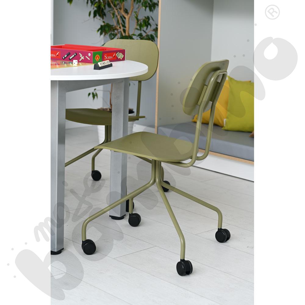 Krzesło na kółkach New School oliwka