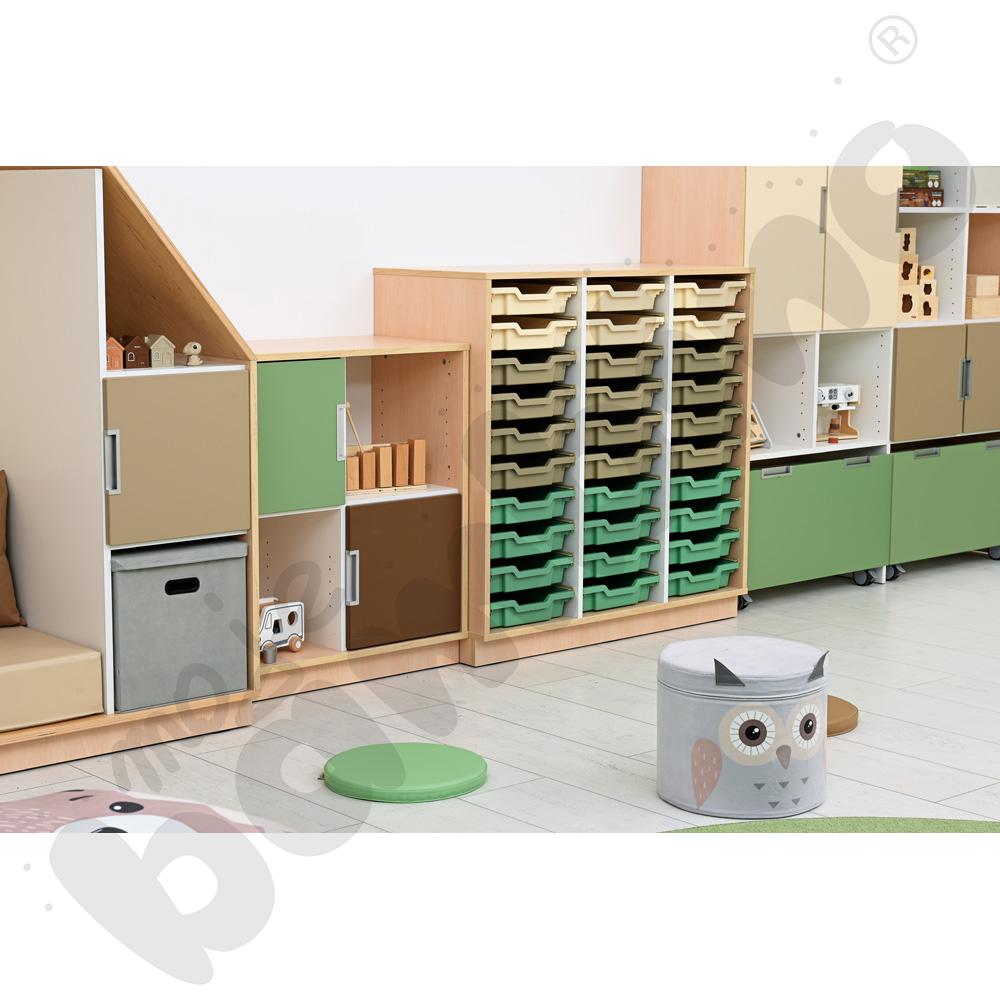 Quadro - szafka M+ na plastikowe pojemniki - z 2 przegrodami, klon jasny