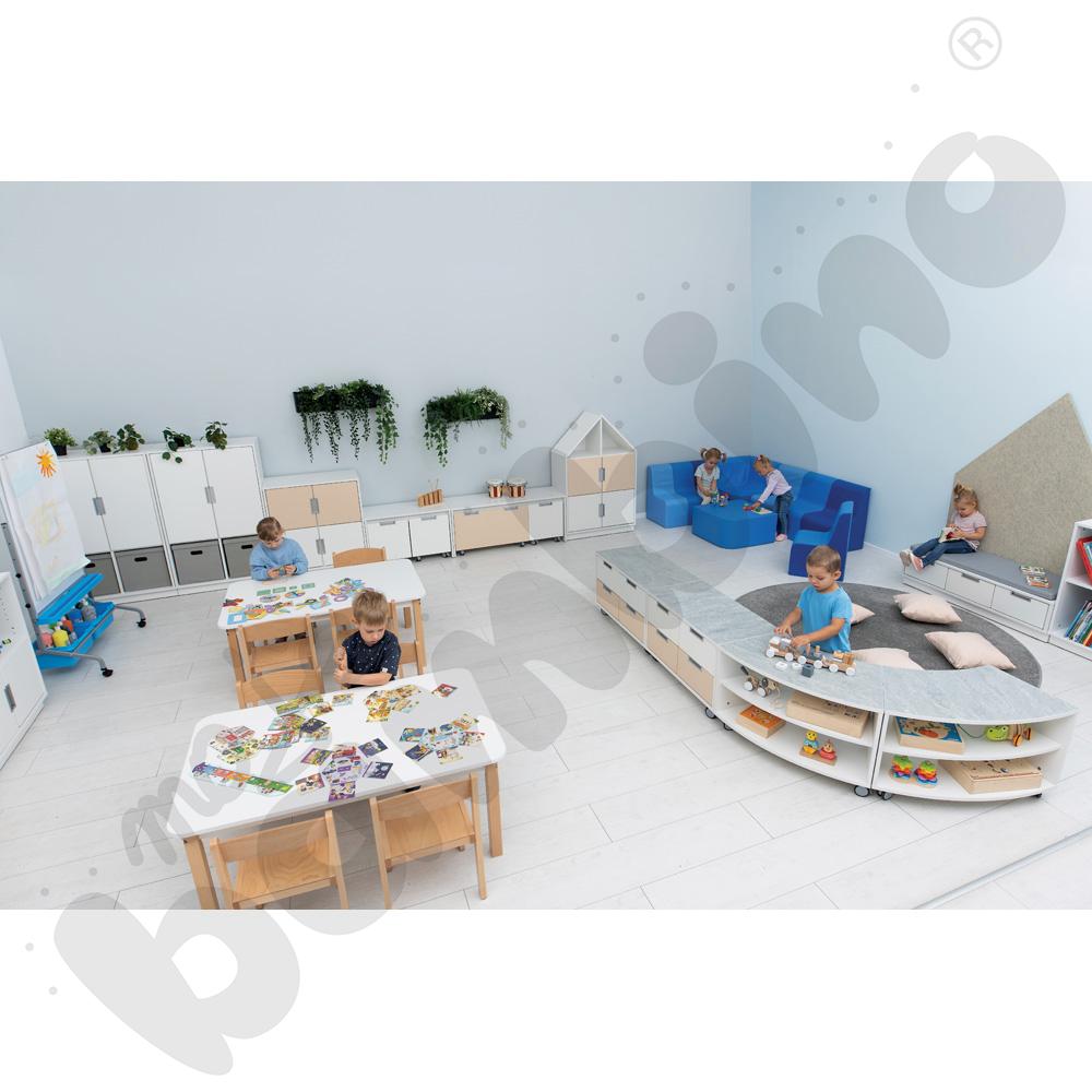 Quadro - szafka cicha S na 4 szuflady na kółkach, biała