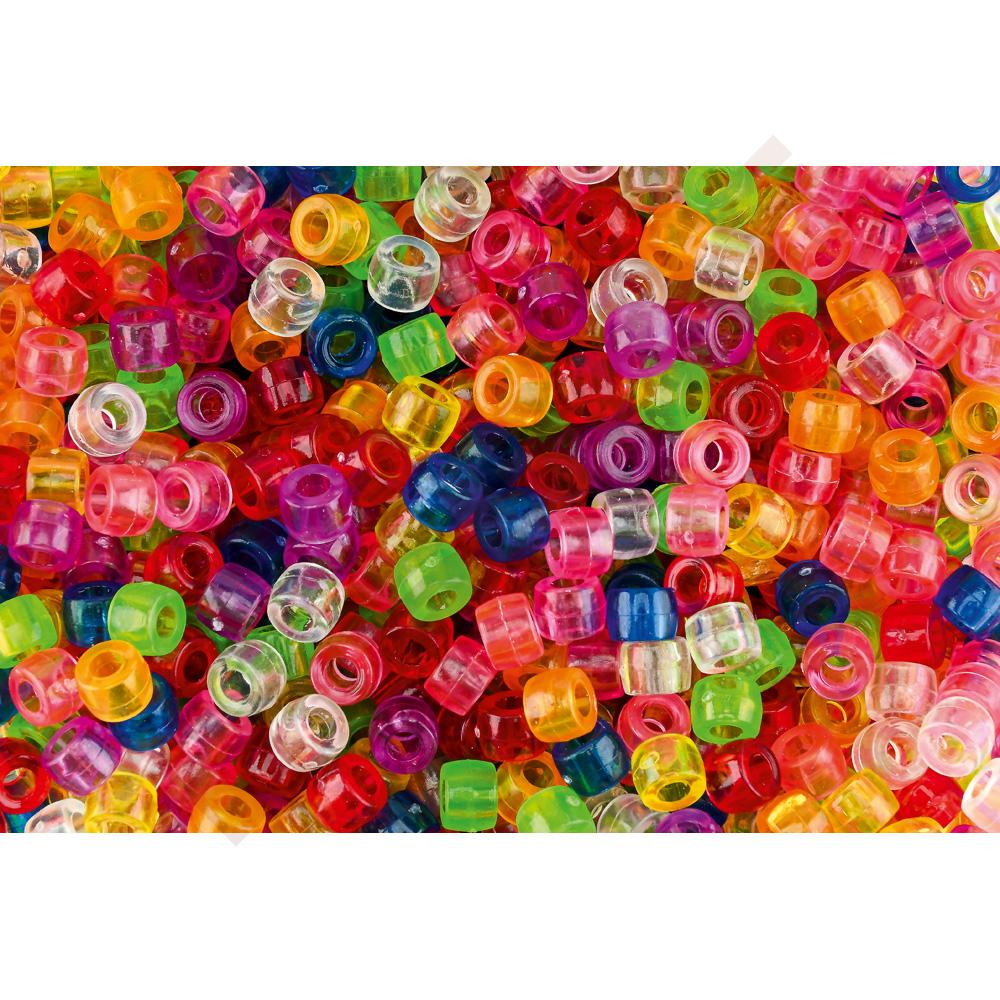 Perlen zum Auffädeln, farbig-transparent, 500 g