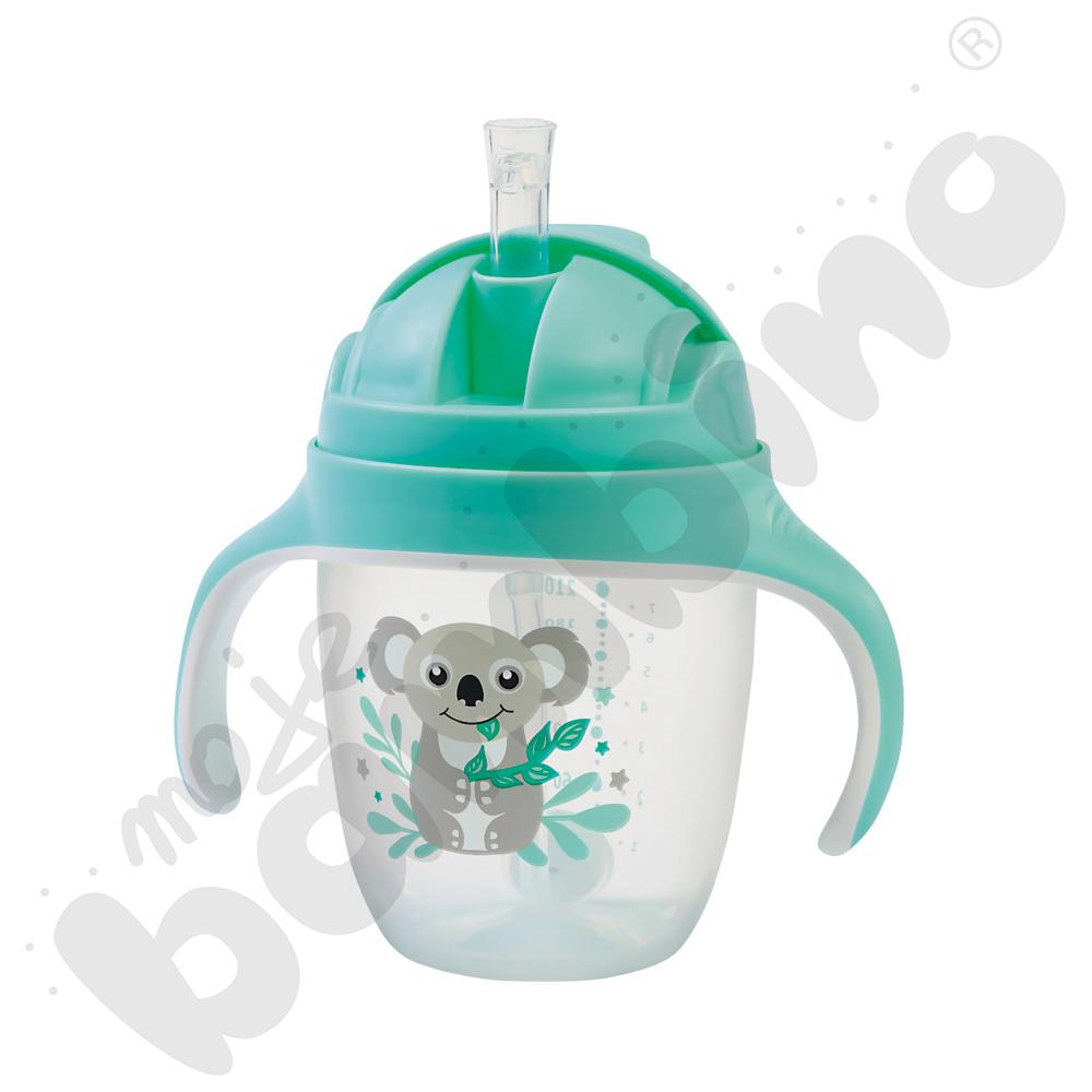 Kubek niekapek z obciążoną słomką - turkusowy