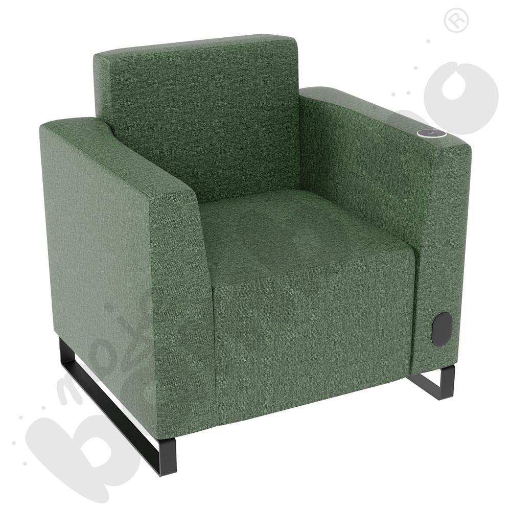 Fotel Universum wys. 82 cm, 2 boki niskie, prawy z gniazdkiem elektrycznym i indukcją, tkanina RO32