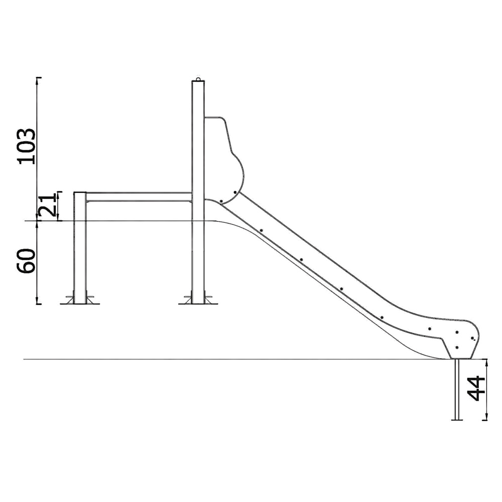 Šmykľavka na násype 120 cm