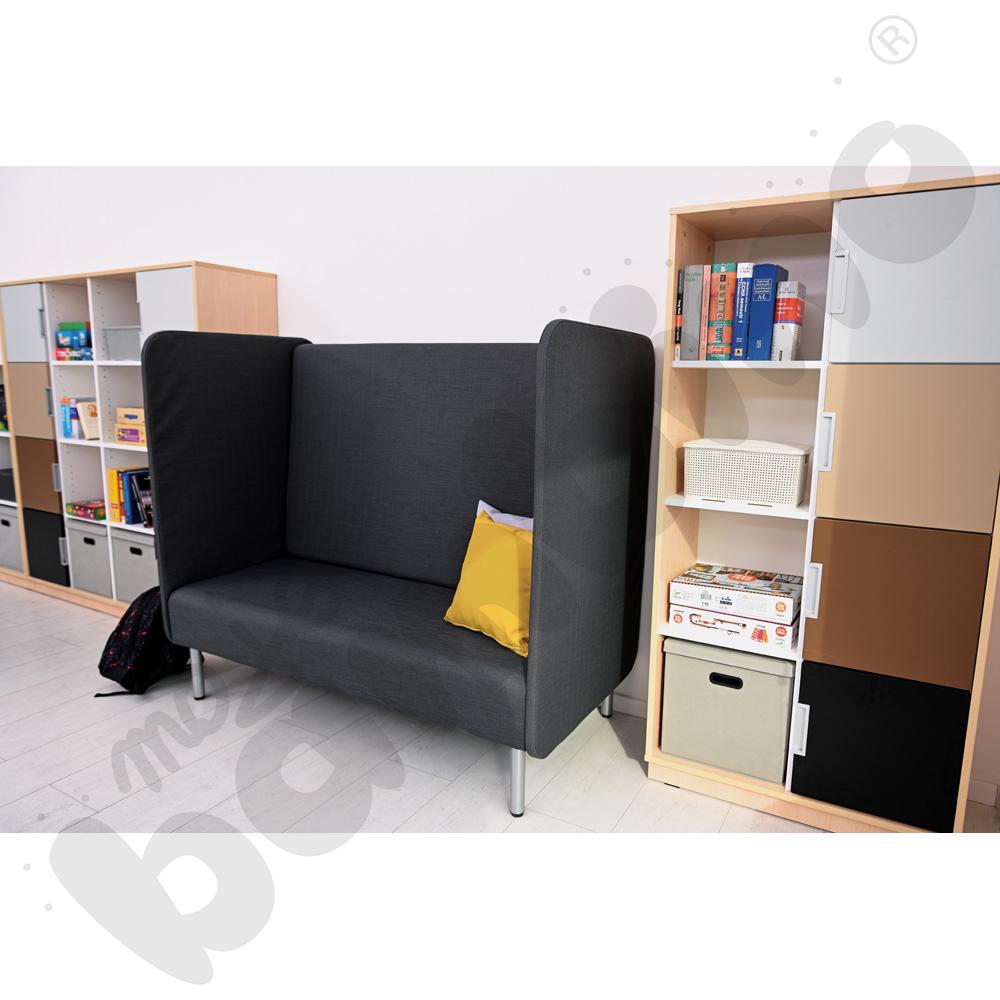 Fotel Inflamea 2 z wysokim oparciem, 3-os. - ciemnoszary