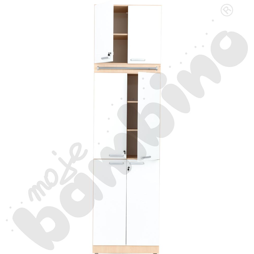 Grande - Wysoki regał z modułem do mocowania drabiny 42 - klonowo-biały