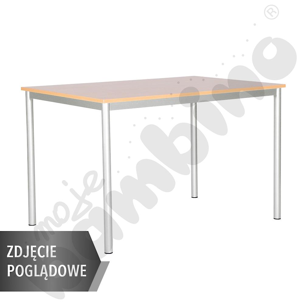 Stół Mila 120x80 rozm. 2, 6os., stelaż aluminium, blat klon 375 375, obrzeże ABS, narożniki proste