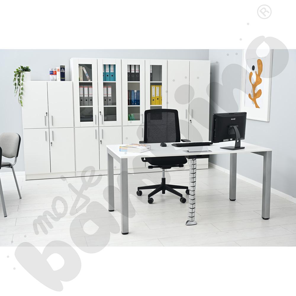 Szafa Expo z witryną 2 biała