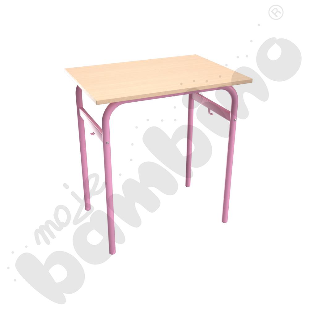 Stół Daniel 70x50 rozm. 6, 1os., stelaż różowy, blat klon 375, obrzeże ABS, narożniki proste