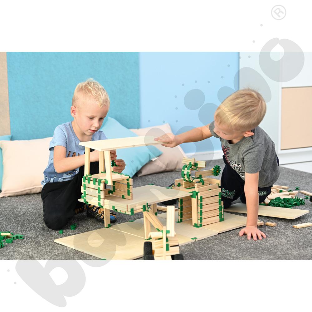 Join Clips - zestaw drewnianych klocków, 566 elem.  