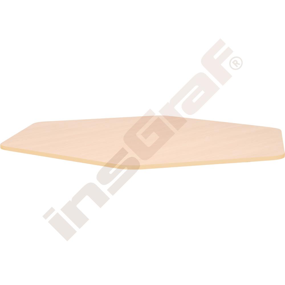 
Tischplatte Quadro sechseckig, Ahorn Jylland, Kante beige
