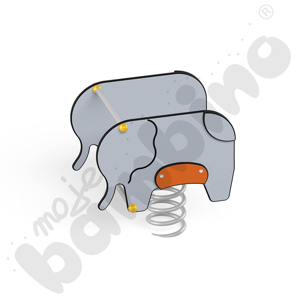 Sprężynowiec Słoń na podstawie metalowej