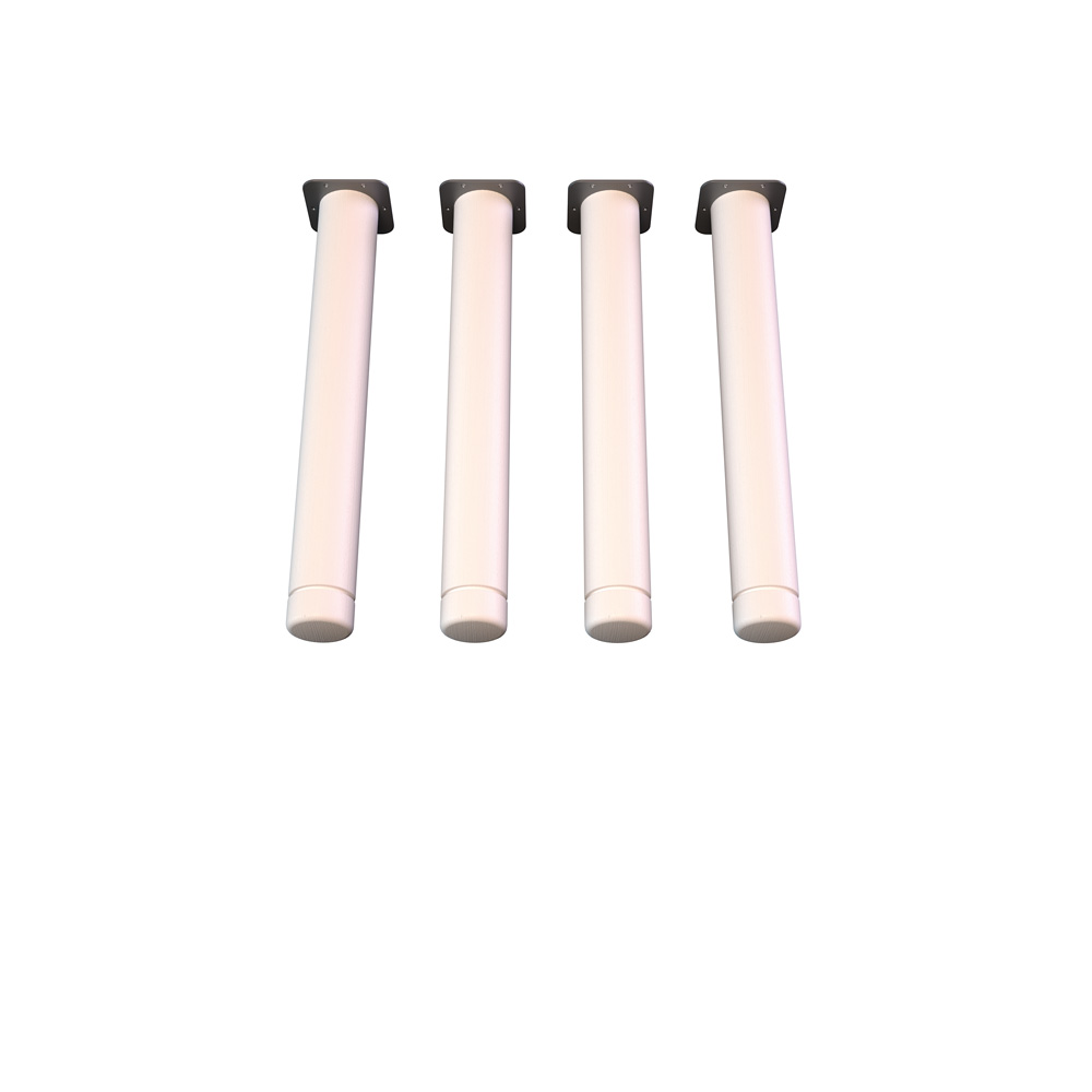 Okrúhle bielené nohy k stolom Flexi,  4 ks, veľ. 0-3 (40-58 cm)