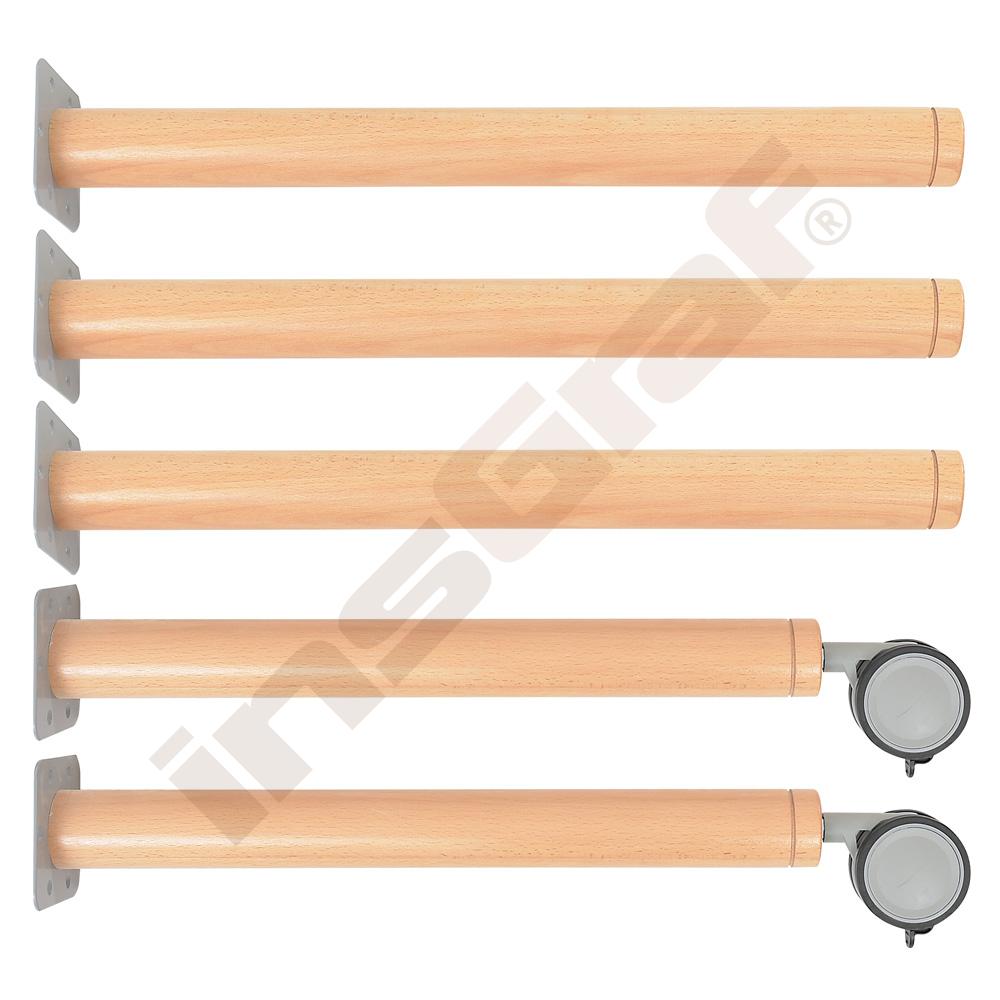 
Flexi Tischbeine rund, 3+2 Stck., für TH 64 cm
