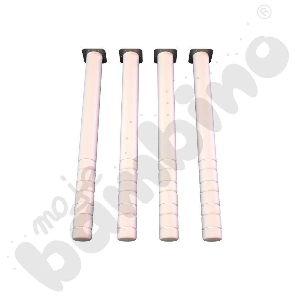 Nogi okrągłe bielone z reg. do blatów Flexi,  4 szt. rozm. 0-3 (40-58 cm)