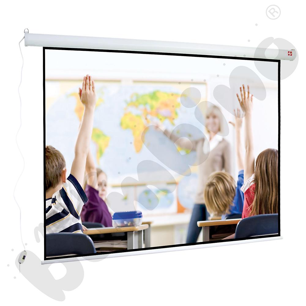 Ekran projekcyjny ścienny elektryczny 205 x 158 cm