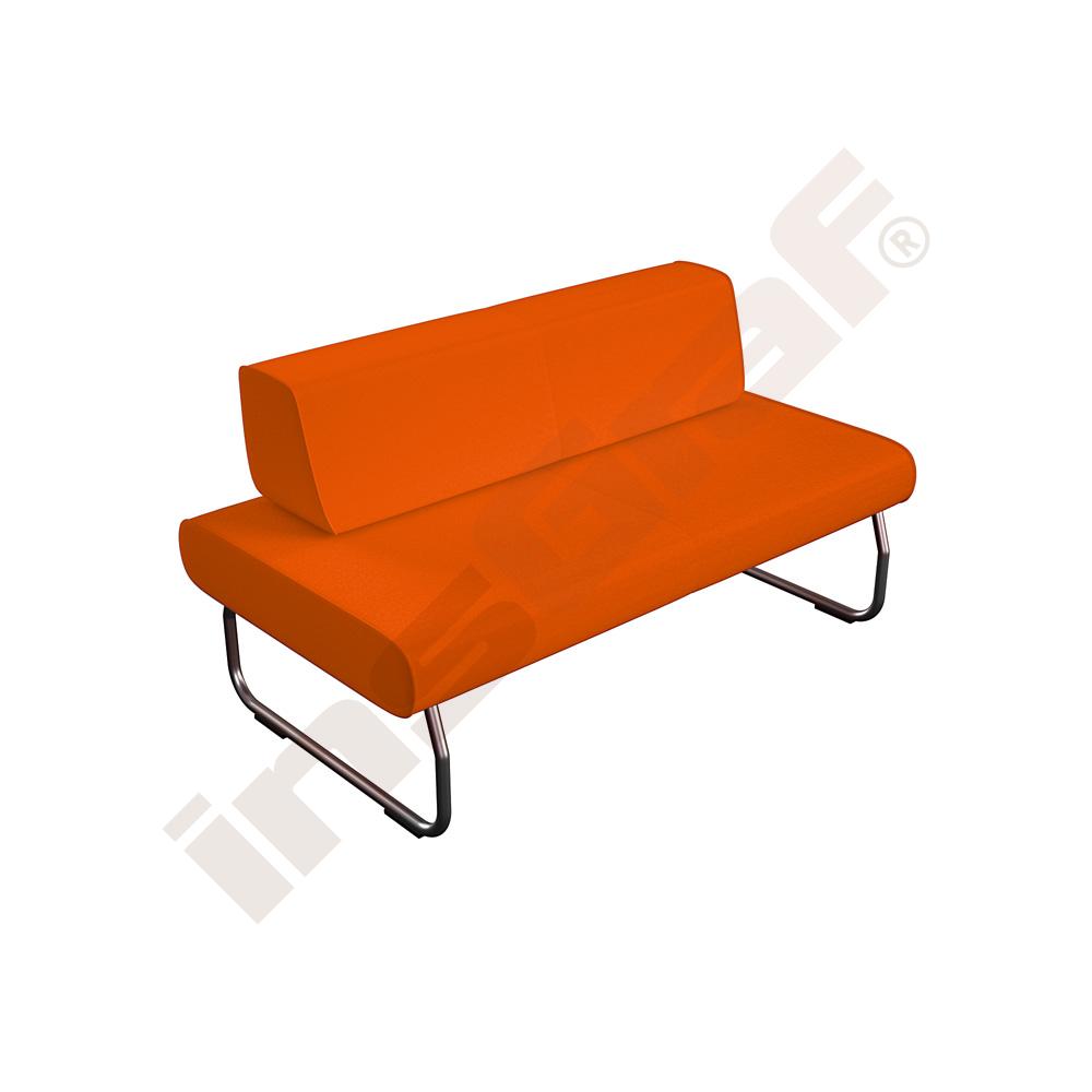 Modul Flow, Zweisitzer, mit Lehne, Bezug Bond, orange