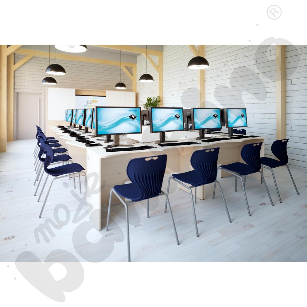 SmartLab – kompleksowa pracownia terminalowa na 16 stanowisk – krzesła granatowe