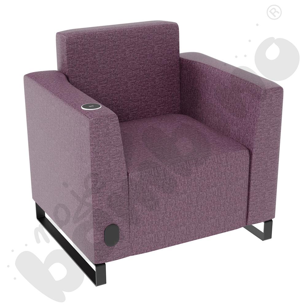 Fotel Universum wys. 82 cm, 2 boki niskie, lewy z gniazdkiem elektrycznym i indukcją, tkanina RO13