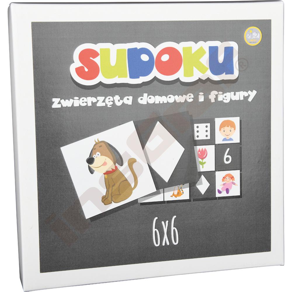 Oboustranné sudoku 6 x 6 – domácí zvířata a geometrické tvary